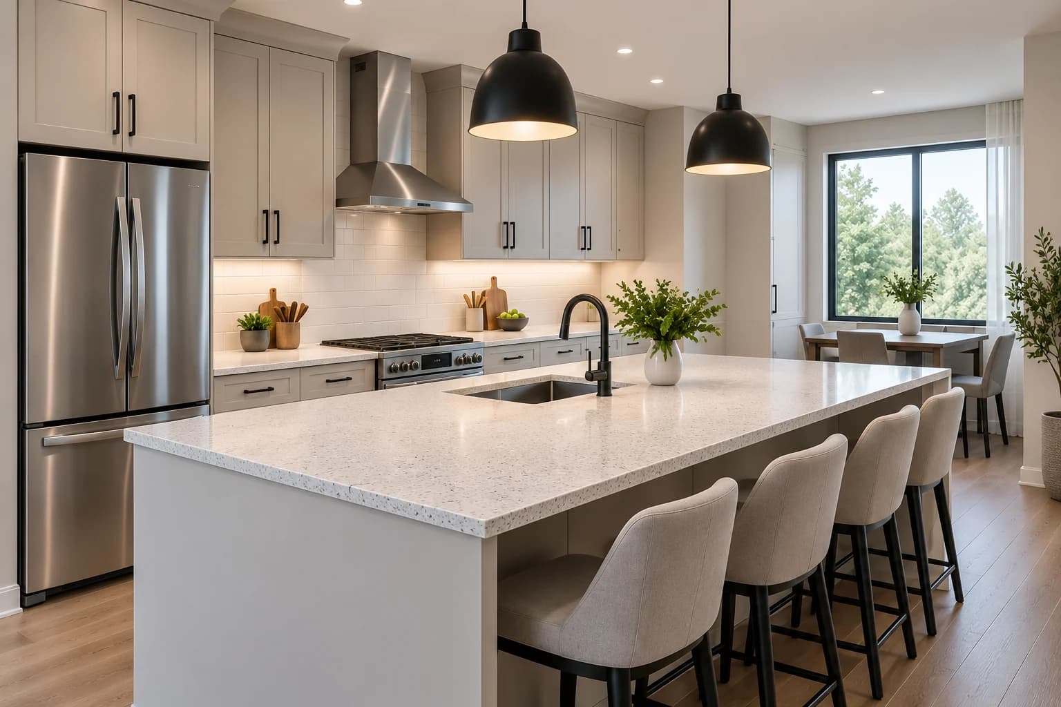 The kitchen before, with its existing worktop